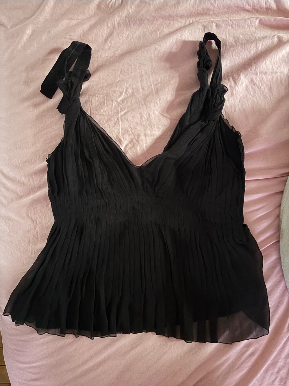 Black Silk Prada babydoll top